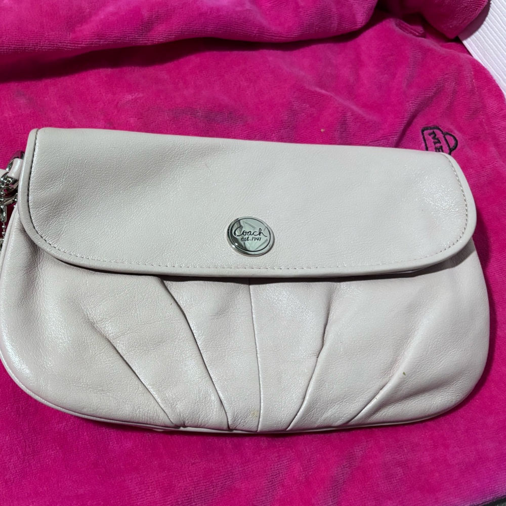 Coach light pink/purple Leather Clutch